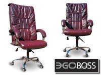 Офисное массажное кресло EGO BOSS EG1001 Maroon в комплектации ELITE натуральная кожа - магазин СпортДоставка. Спортивные товары интернет магазин в Санкт-Петербурге 